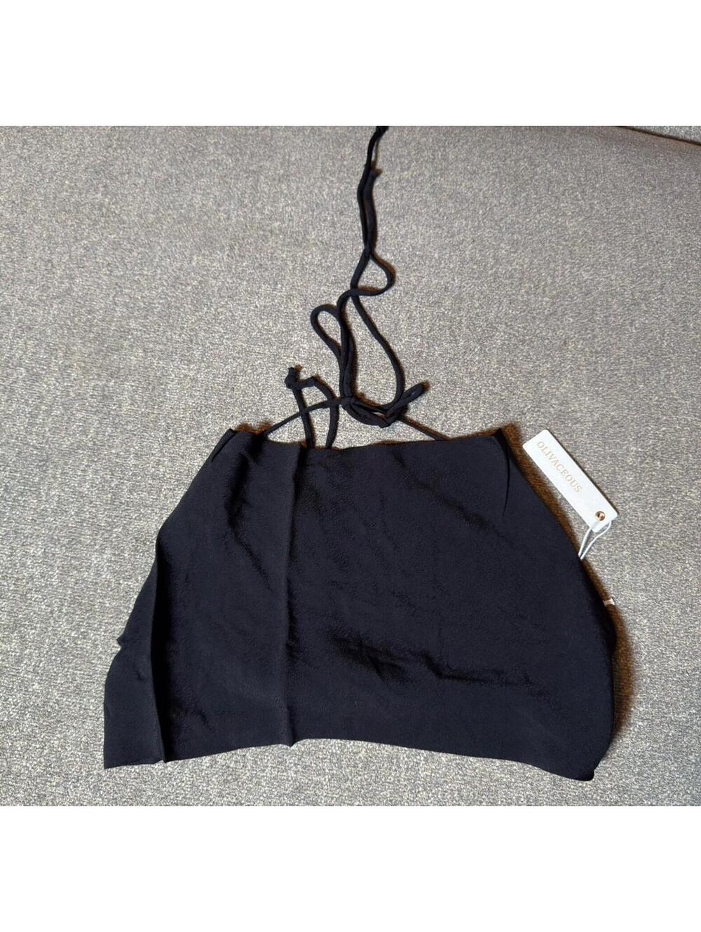 Olivaceous Neck Tie‎ Back Crop Top Black NWT Women’s Medium